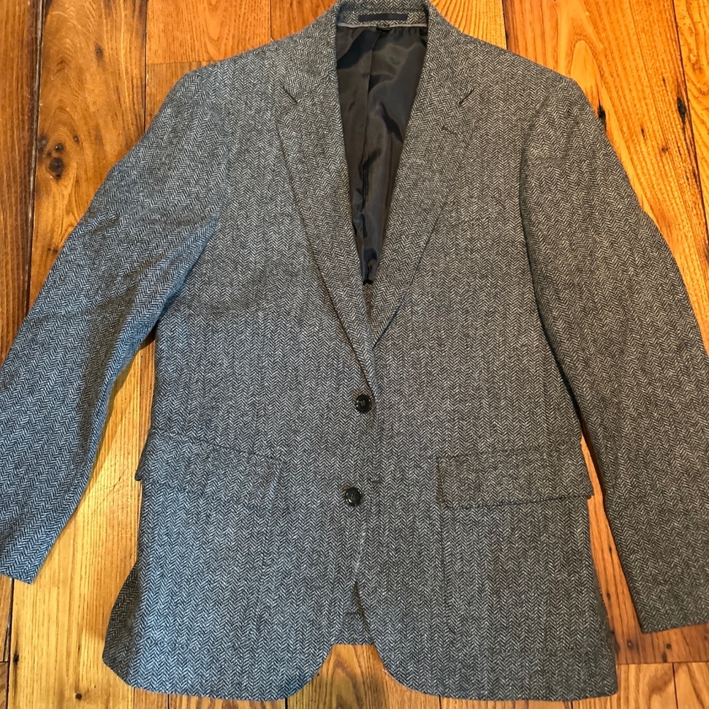 J. Crew Men’s Gray Ludlow Herringbone English Tweed Blazer Size 40S Slim